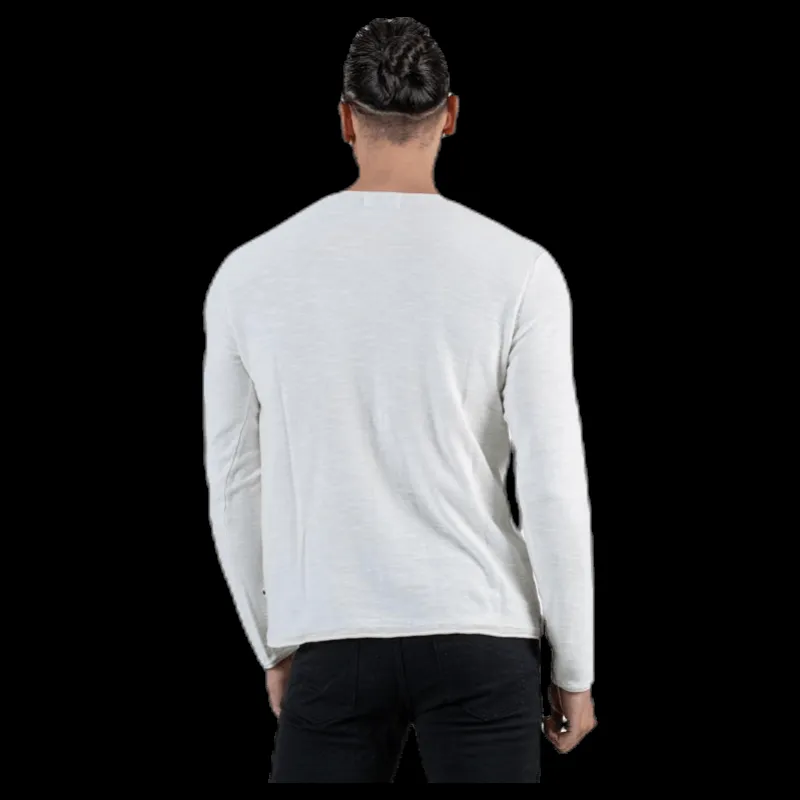 Hot Jack & Jones Slub Knit Crew Neck Sts White Vit