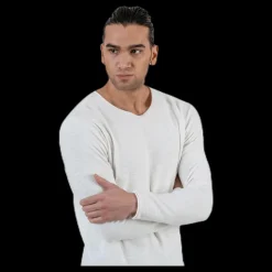 Hot Jack & Jones Slub Knit Crew Neck Sts White Vit