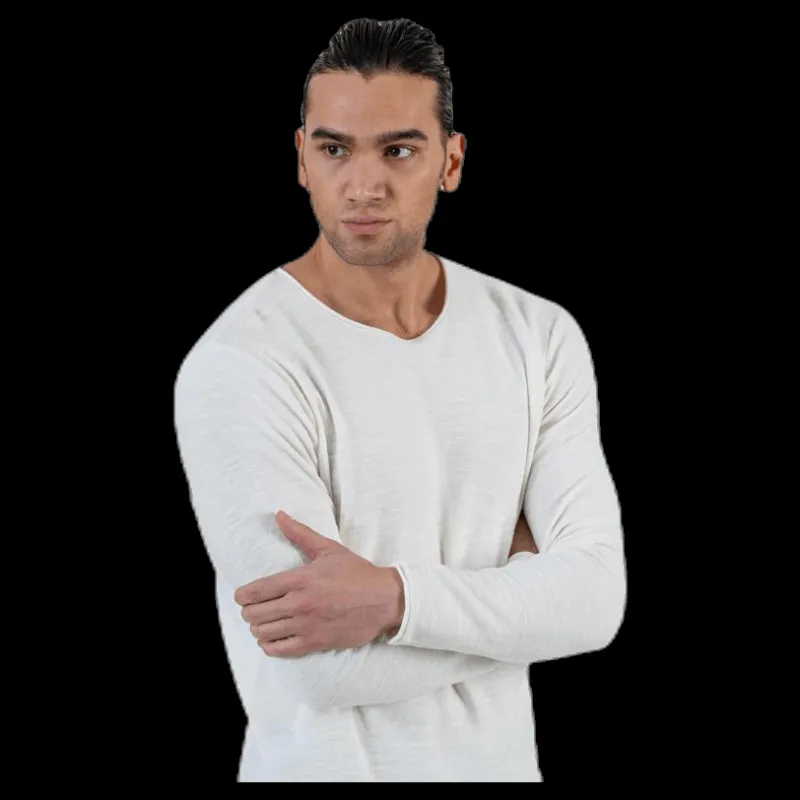 Hot Jack & Jones Slub Knit Crew Neck Sts White Vit