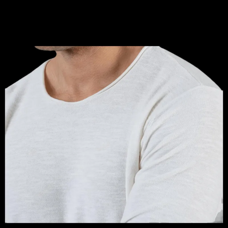 Hot Jack & Jones Slub Knit Crew Neck Sts White Vit