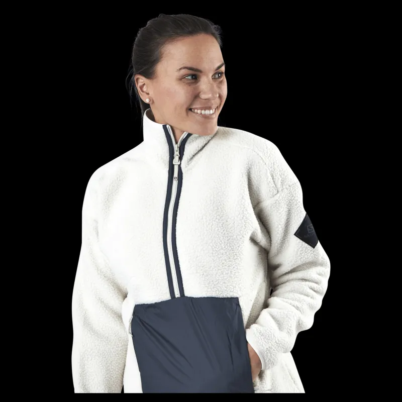 Salomon Snowshelter Teddy Half Zip White Vit New