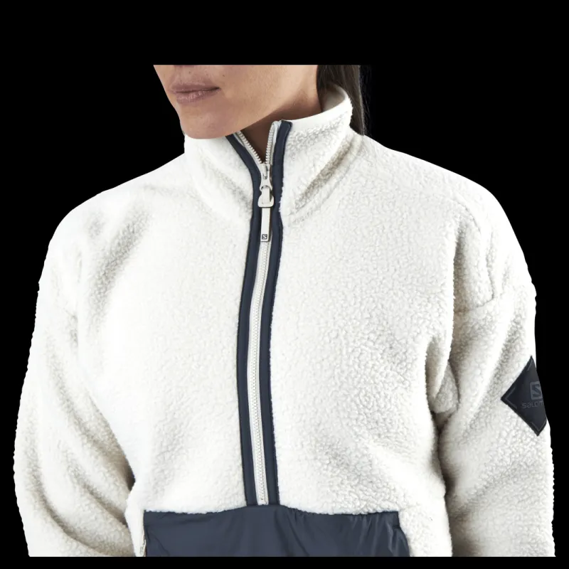 Salomon Snowshelter Teddy Half Zip White Vit New