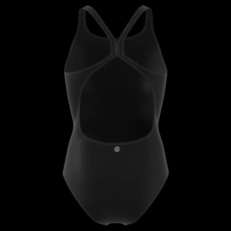 adidas Solid Fitness Swimsuit Black Svart New