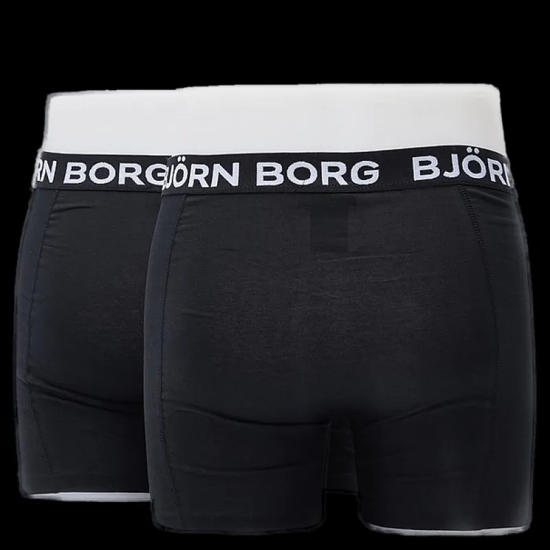 Outlet Björn Borg Solid Shorts 2-Pack Svart