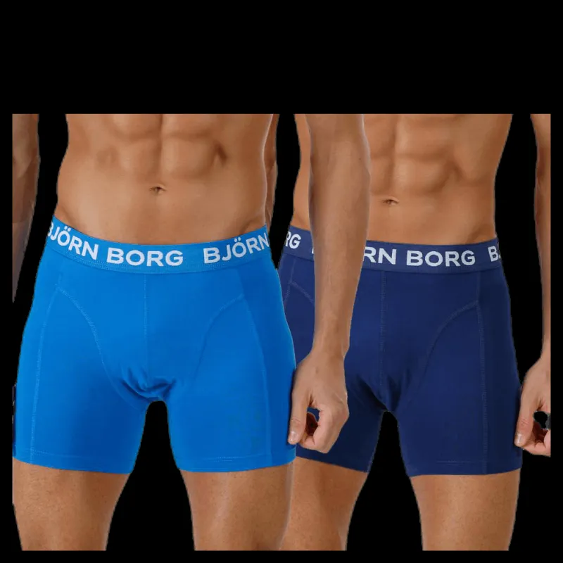 Discount Björn Borg Solid Shorts 2-Pack Blue Blå
