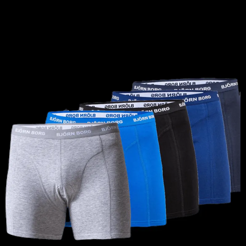 Björn Borg Solid Shorts 5-Pack Blue/Patterned Blå och Mönstrad Sale