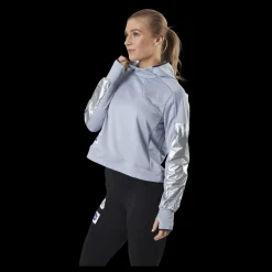 New adidas Space Race Hoodie Women Halo Silver Grå