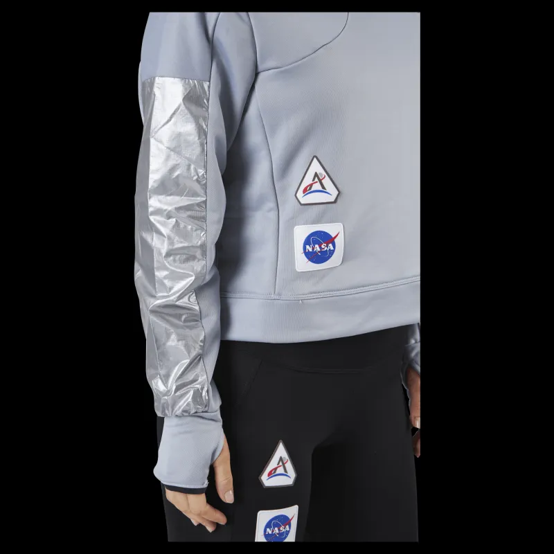 New adidas Space Race Hoodie Women Halo Silver Grå