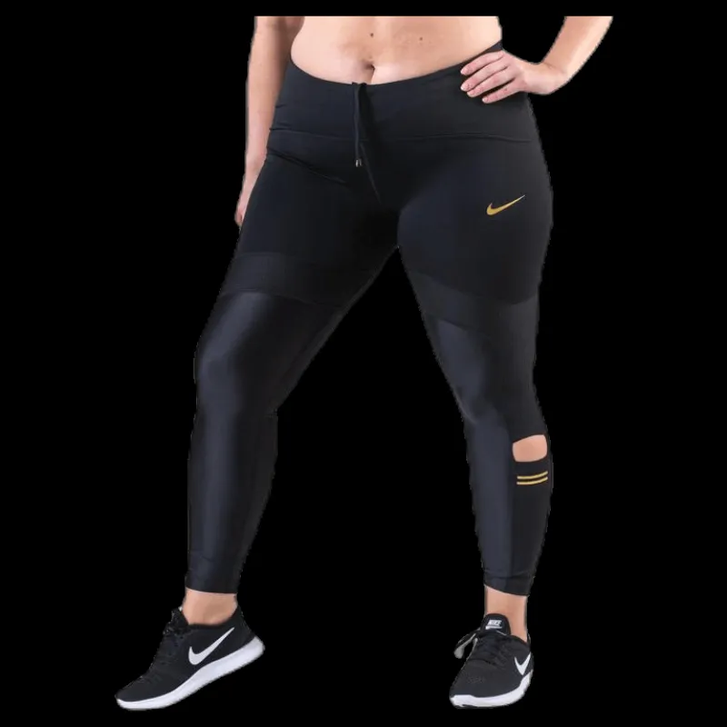 Nike Speed 7/8 Glam Tight Black/Gold Svart Outlet