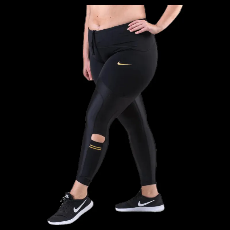 Nike Speed 7/8 Glam Tight Black/Gold Svart Outlet