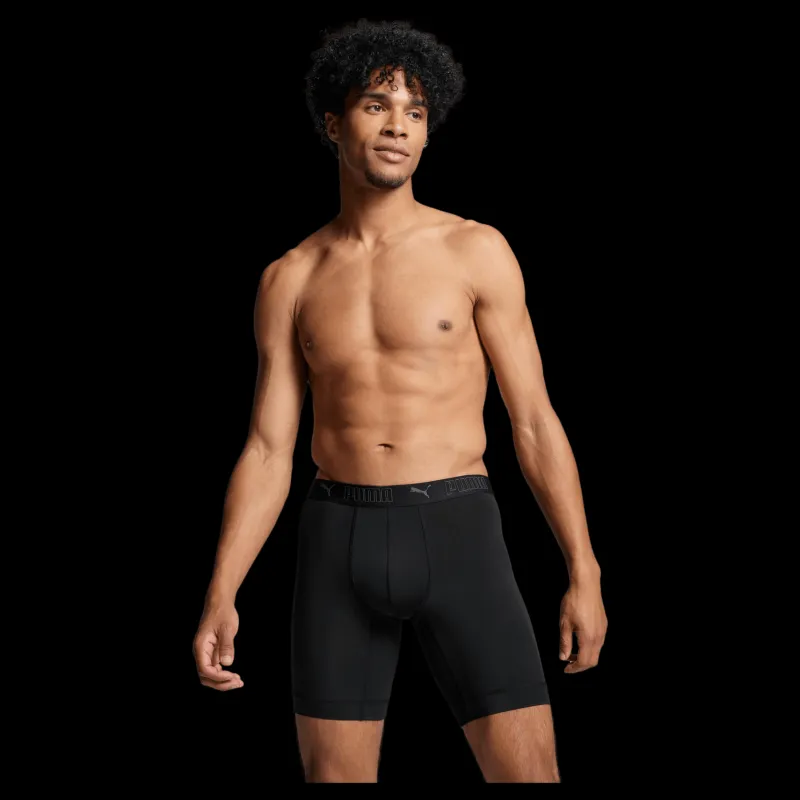Discount Puma Sport Microfiber Long Boxer 2p Black Svart