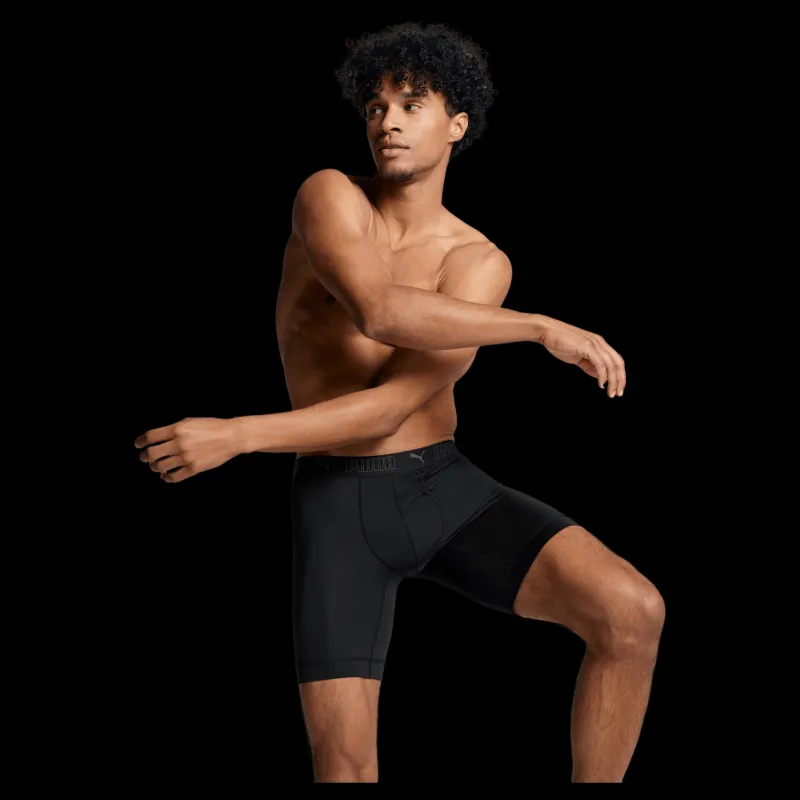 Discount Puma Sport Microfiber Long Boxer 2p Black Svart