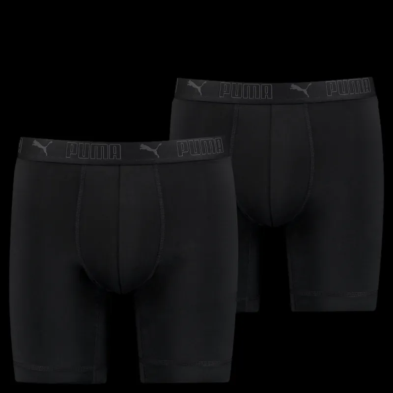 Discount Puma Sport Microfiber Long Boxer 2p Black Svart