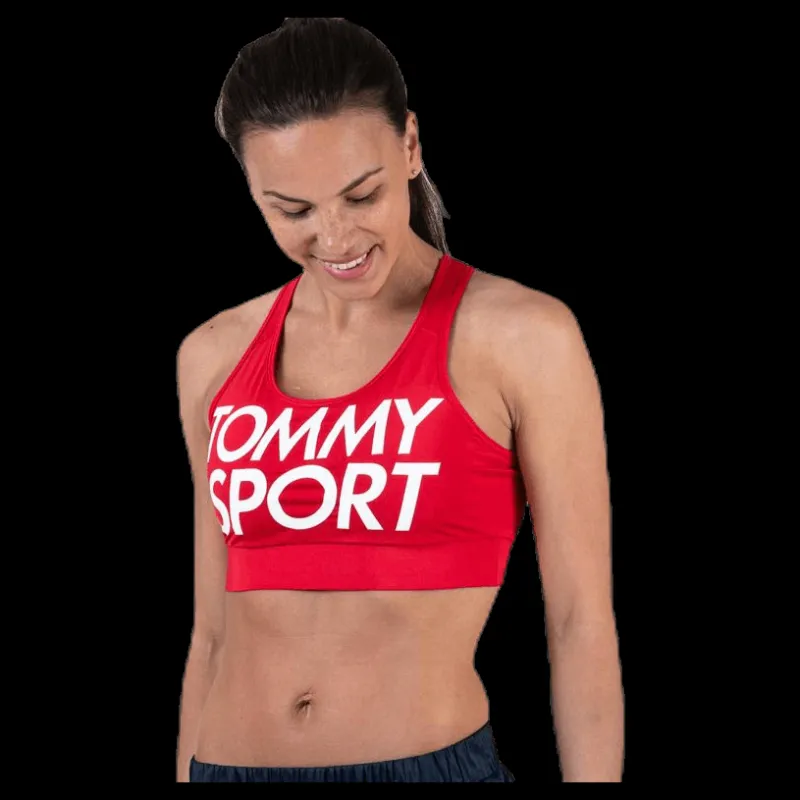 Online Tommy Hilfiger Sport Sports Bra Logo Medium Red Röd