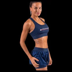 Tommy Hilfiger Sport Sports Bra Medium Tri Logo Blue Blå Best
