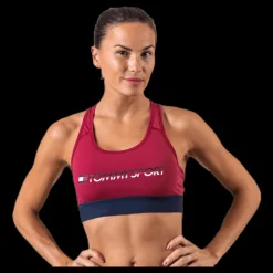 Tommy Hilfiger Sport Sports Bra Medium Tri Logo Red Röd Discount