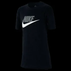 Sale Nike Sportswear Big Kids' Cotton T-Shirt BLACK/LT SMOKE GREY Svart