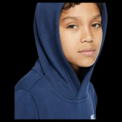 Nike Sportswear Club Big Kids' Pullover Hoodie MIDNIGHT NAVY/WHITE Blå Discount