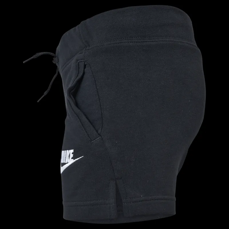 Nike Sportswear Club Big Kids' (Girls') French Terry Shorts BLACK/WHITE Svart New