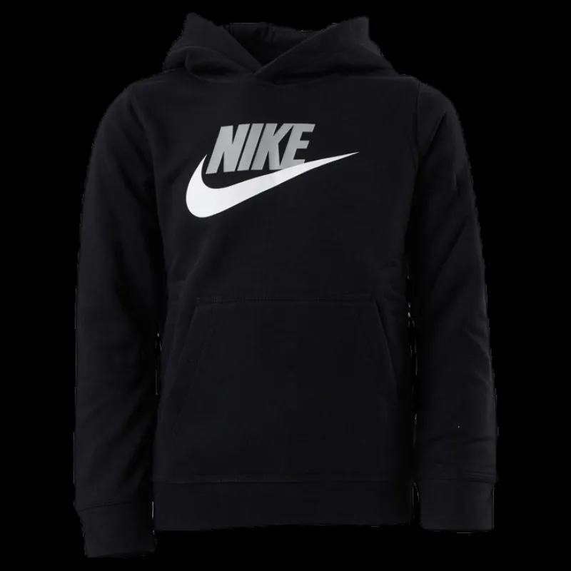 Hot Nike Sportswear Club Fleece Big Kids’ Pullover Hoodie BLACK/LT SMOKE GREY Svart