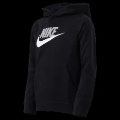 Hot Nike Sportswear Club Fleece Big Kids’ Pullover Hoodie BLACK/LT SMOKE GREY Svart