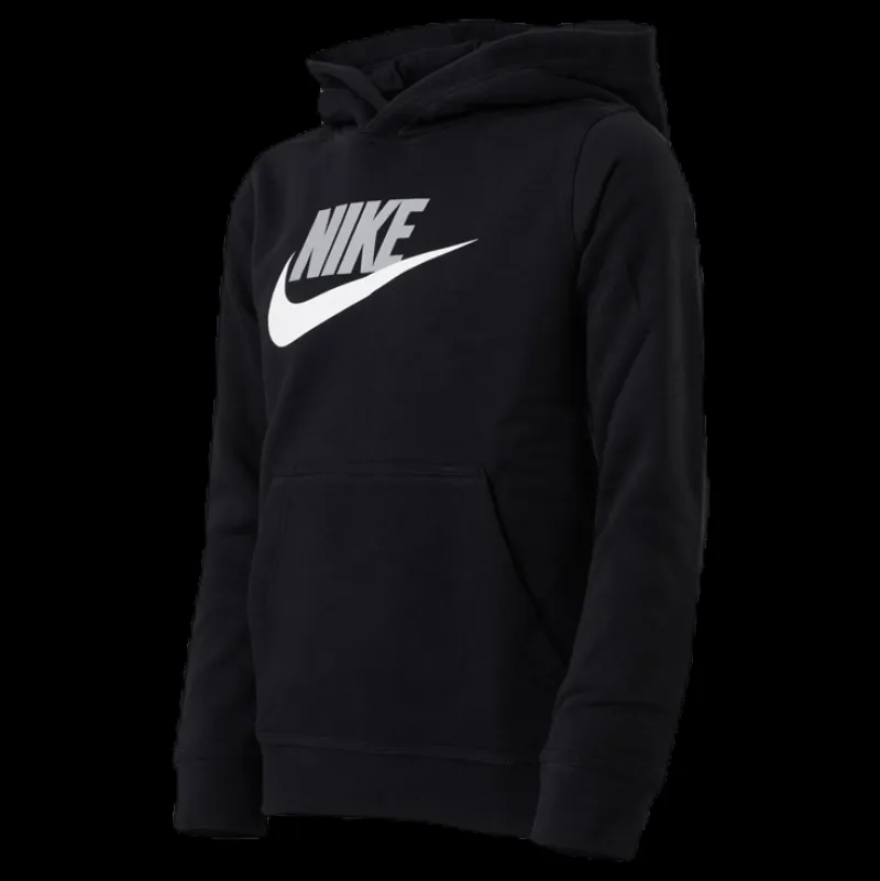 Hot Nike Sportswear Club Fleece Big Kids’ Pullover Hoodie BLACK/LT SMOKE GREY Svart