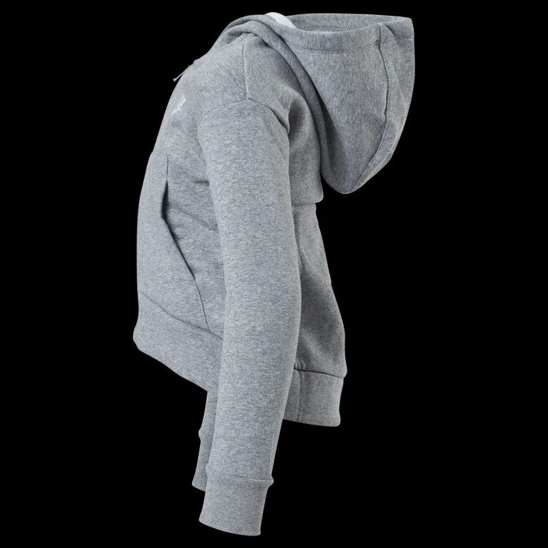 Nike Sportswear Club Fleece Big Kids' (Girls') Full-Zip Hoodie CARBON HEATHER/WHITE Grå