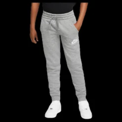 New Nike Sportswear Club Fleece Big Kids' Pants CARBON HEATHER/COOL GREY/WHITE Grå