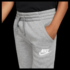 New Nike Sportswear Club Fleece Big Kids' Pants CARBON HEATHER/COOL GREY/WHITE Grå