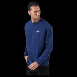 Nike Sportswear Club Fleece Crew MIDNIGHT NAVY/WHITE Blå Online