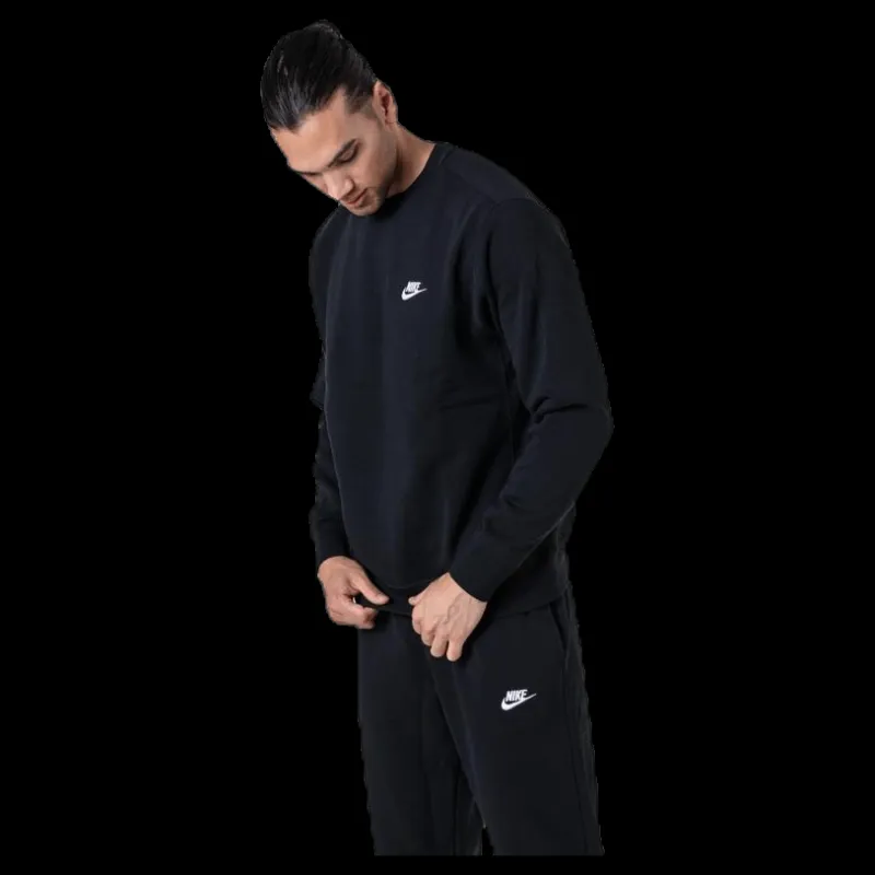 Nike Sportswear Club Fleece Crew BLACK/WHITE Svart