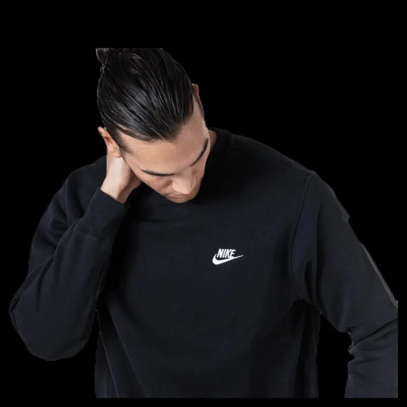 Nike Sportswear Club Fleece Crew BLACK/WHITE Svart