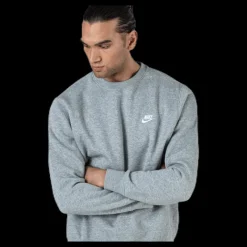 Best Nike Sportswear Club Fleece Crew DK GREY HEATHER/WHITE Grå