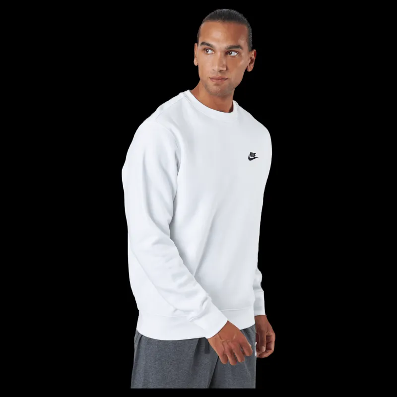 Outlet Nike Sportswear Club Fleece Crew WHITE/BLACK Vit
