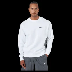 Outlet Nike Sportswear Club Fleece Crew WHITE/BLACK Vit