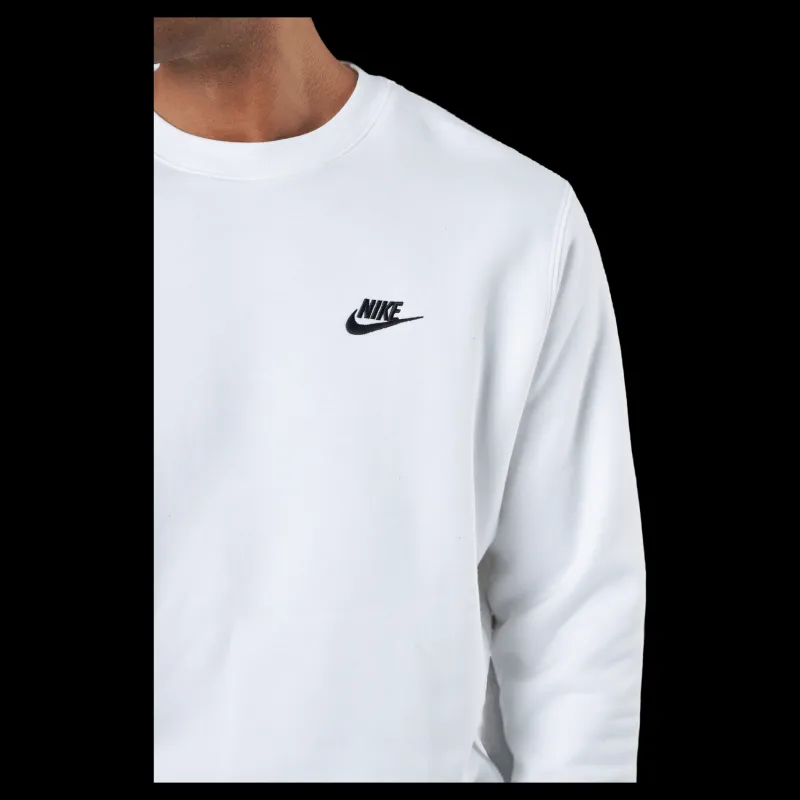 Outlet Nike Sportswear Club Fleece Crew WHITE/BLACK Vit