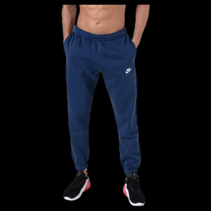 Nike Sportswear Club Fleece Men's Pants MIDNIGHT NAVY/MIDNIGHT NAVY/WHITE Blå Outlet
