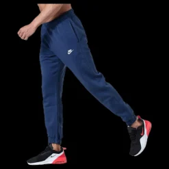 Nike Sportswear Club Fleece Men's Pants MIDNIGHT NAVY/MIDNIGHT NAVY/WHITE Blå Outlet