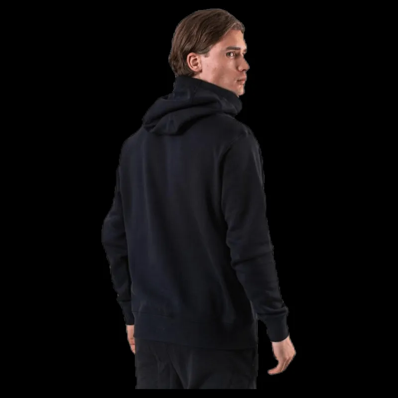 New Nike Sportswear Club Fleece Men's Full-Zip Hoodie BLACK/BLACK/WHITE Svart