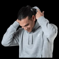 New Nike Sportswear Club Fleece Pullover Hoodie DK GREY HEATHER/MATTE SILVER/WHITE Grå