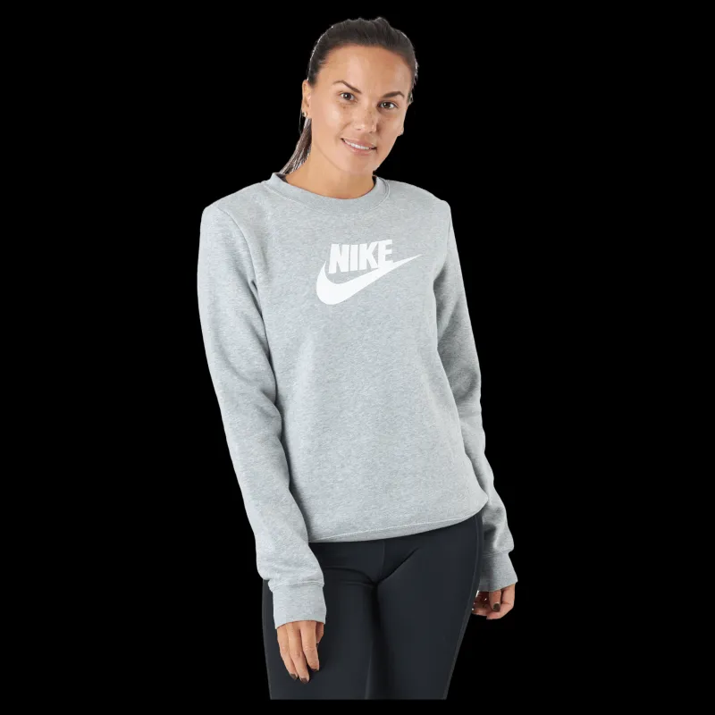 Clearance Nike Sportswear Club Fleece Women's Crew DK GREY HEATHER/WHITE Grå
