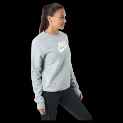Clearance Nike Sportswear Club Fleece Women's Crew DK GREY HEATHER/WHITE Grå