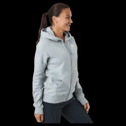 Nike Sportswear Club Fleece Women's Full-Zip Hoodie DK GREY HEATHER/WHITE Grå