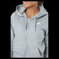 Nike Sportswear Club Fleece Women's Full-Zip Hoodie DK GREY HEATHER/WHITE Grå