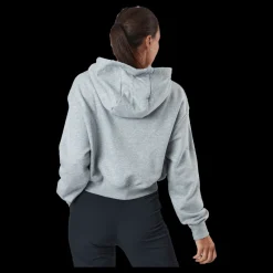 Nike Sportswear Club Fleece Women's Cropped Hoodie DK GREY HEATHER/WHITE Grå Best