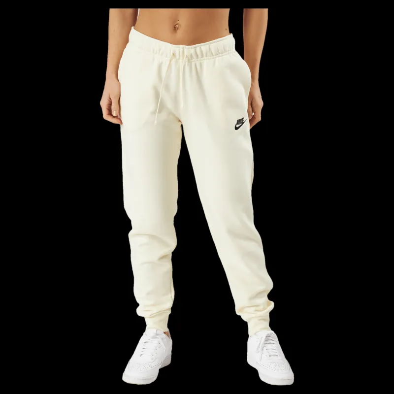Sale Nike Sportswear Club Fleece Women's Mid-Rise Joggers COCONUT MILK/BLACK Beige