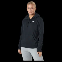 Best Nike Sportswear Club Fleece Women's Pullover Hoodie BLACK/WHITE Svart och Vit
