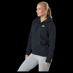 Best Nike Sportswear Club Fleece Women's Pullover Hoodie BLACK/WHITE Svart och Vit