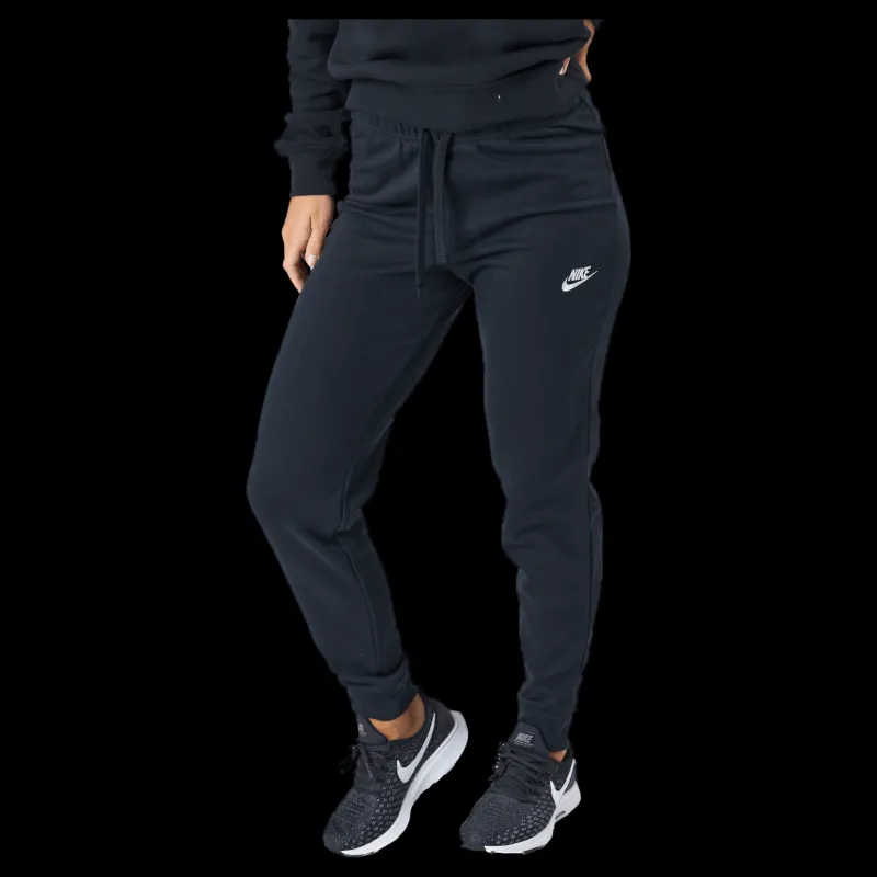 Nike Sportswear Club Fleece Women's Mid-Rise Pants BLACK/WHITE Svart