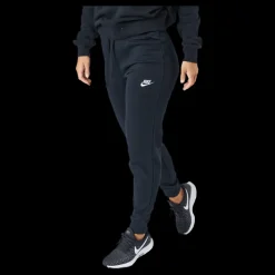 Nike Sportswear Club Fleece Women's Mid-Rise Pants BLACK/WHITE Svart